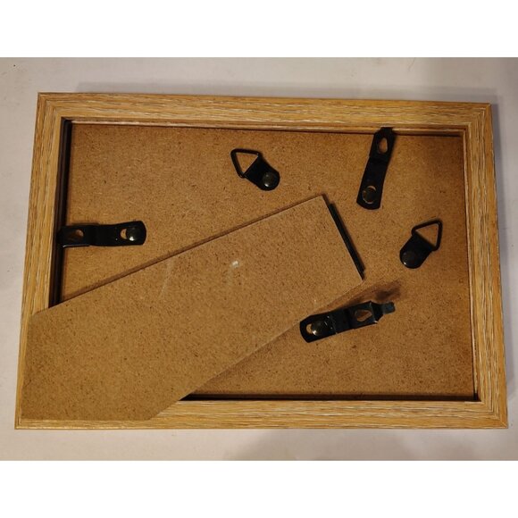 Handmade Rock Pebble Framed Art, 2 Cats, Table, Red Flowers in Vase, Nature Boho - Picture 2 of 2